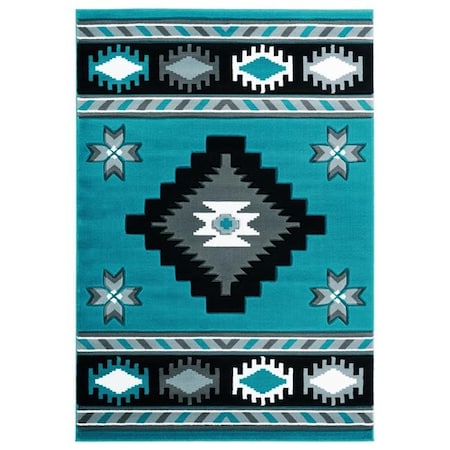 United Weavers Of America United Weavers of America 2050 10469 24 1 ft. 10 in. x 2 ft. 8 in. Bristol Caliente Turquoise Rectangle Accent Rug 2050 10469 24